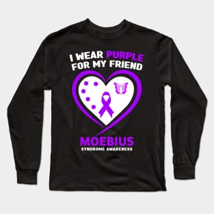 I Wear Purple for My Friend Moebius Syndrome Awareness Long Sleeve T-Shirt